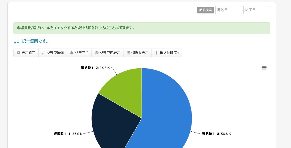 8.結果が表示されている様子