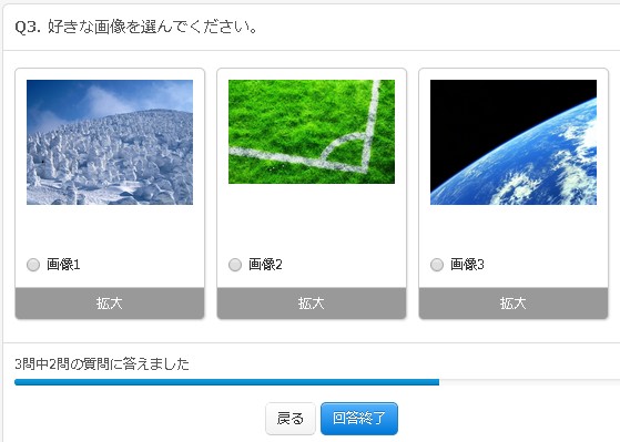 回答画面の様子