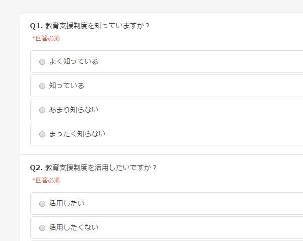 2.内枠の表示されたフォームの様子