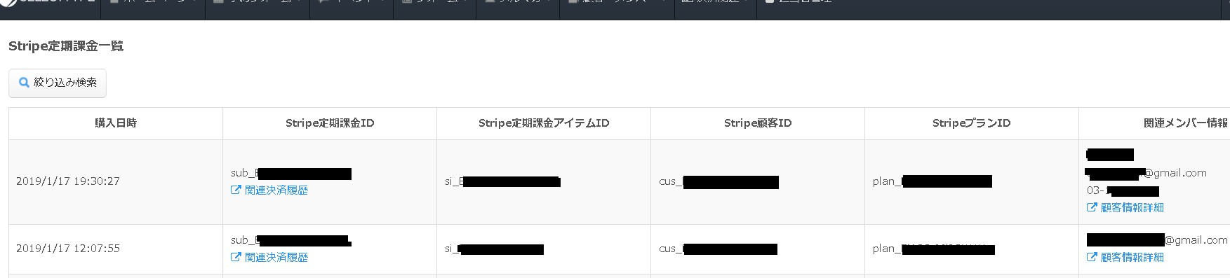 2.定期課金一覧の様子